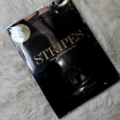 Honey Birdette Stockings STRIPES???? Black Stay Ups Medium